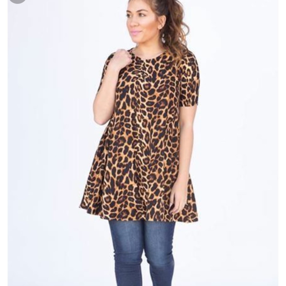 Agnes & Dora Leopard Swing Tunic Medium EUC
